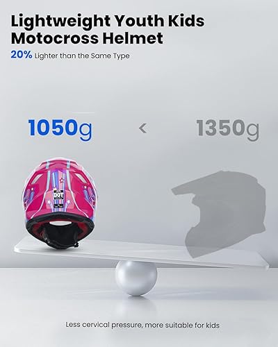 Miniatura 3 de ILM Casco ATV juvenil para niños, motocross, BMX, todoterreno, Go Kart, DOT ECE, modelo Z705 (Starlight Pony, L)