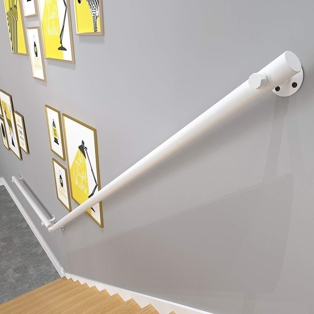 Wsporniki schodowe do użytku wewnątrz/na zewnątrz, zestaw wsparcia balustrady z litego drewna sosnowego, dla osób starszych, willi i loftu, 119 cm, białe akcesoria do schodów