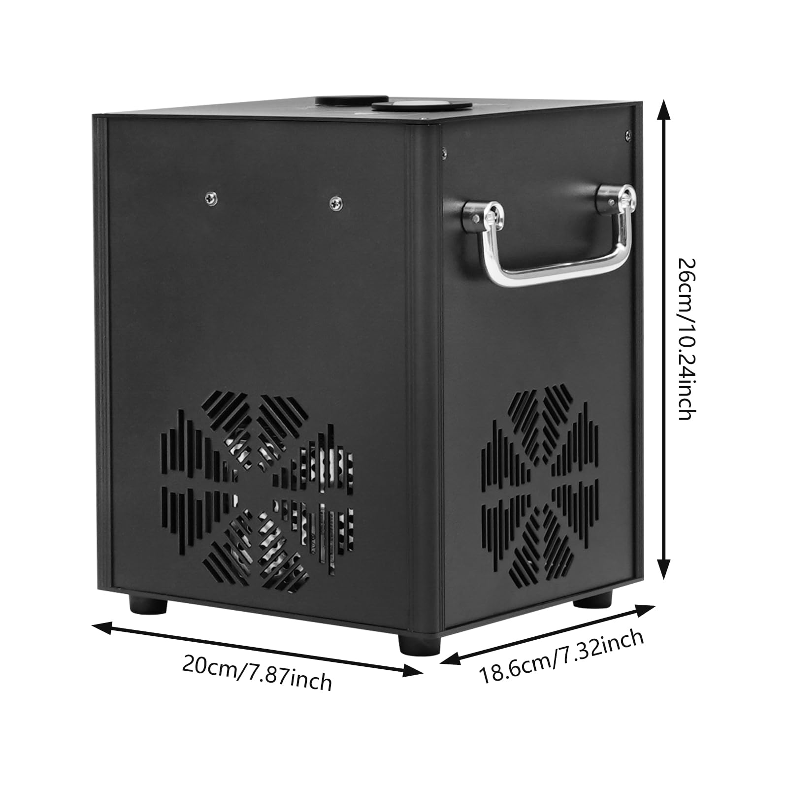 Set di 2 macchine pirotecniche con valigetta, 750 W, fuochi d'artificio freddi, DMX512 e telecomando, macchina da palcoscenico regolabile in altezza per matrimoni, feste, DJ, concerti, colore nero