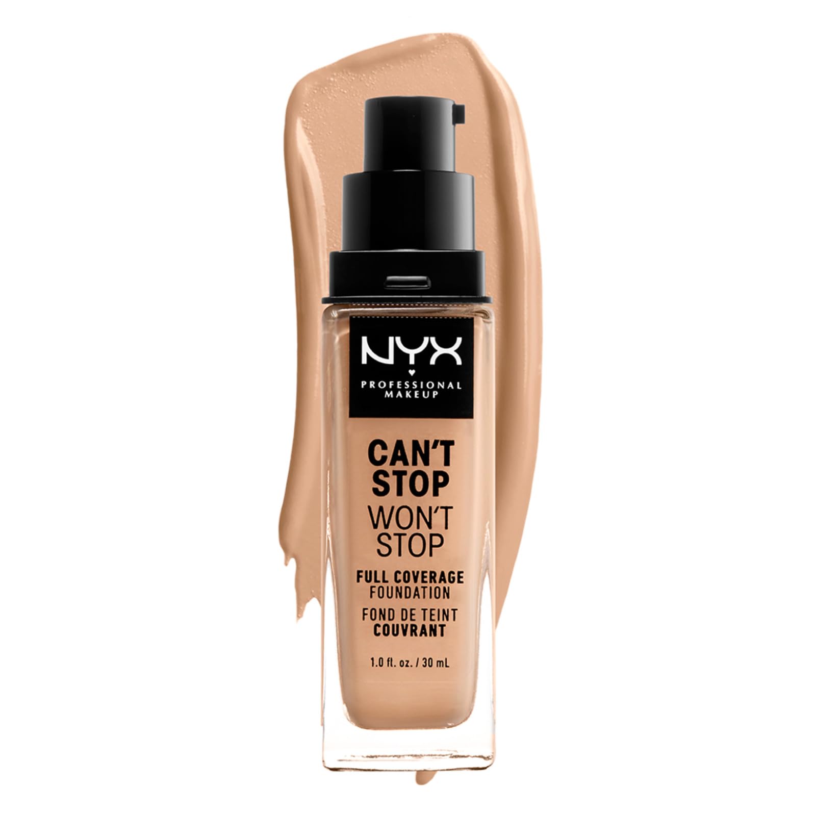 NYX Professional Makeup Fondotinta Can't Stop Won't Stop Tonalità 10 Buff Liquido Waterproof Lunga Tenuta 24h Finish Matte Leggero No Transfer e Ultra Pigmentato - 2 Fondotinta da 30ml