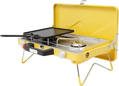 Miniatura 7 de 2-Burner Camping Stove, Portable Campings Stove with Two 3500W Burners, Tabletop Stoves for Outdoor Camping, Picnics, Hiking