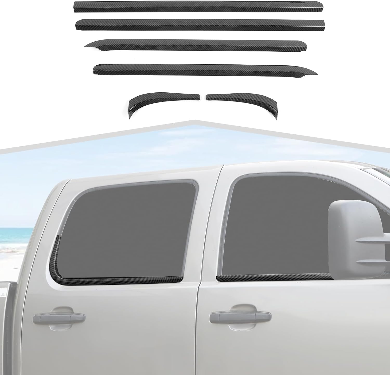 Side Window Sill Molding Weatherstrip Window Bottom Sill Moulding Trim fit for Chevy Silverado/Tahoe/Avalanche/Suburban/GMC-Yukon/Sierra 2007-2013