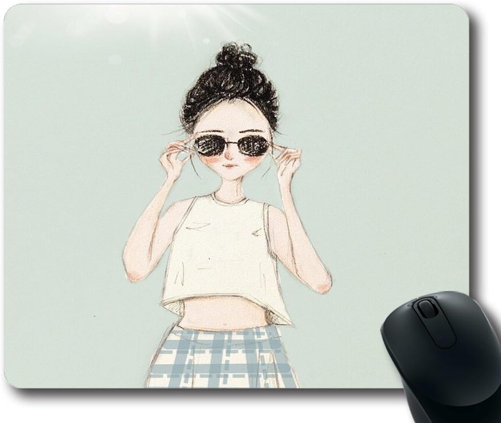 マウスパッド 光学式 対応 滑り止め かっこいい かわいい 人気 ゲーム 女の子 サングラス イラスト Icustomonline マウスパッド 通販 Amazon