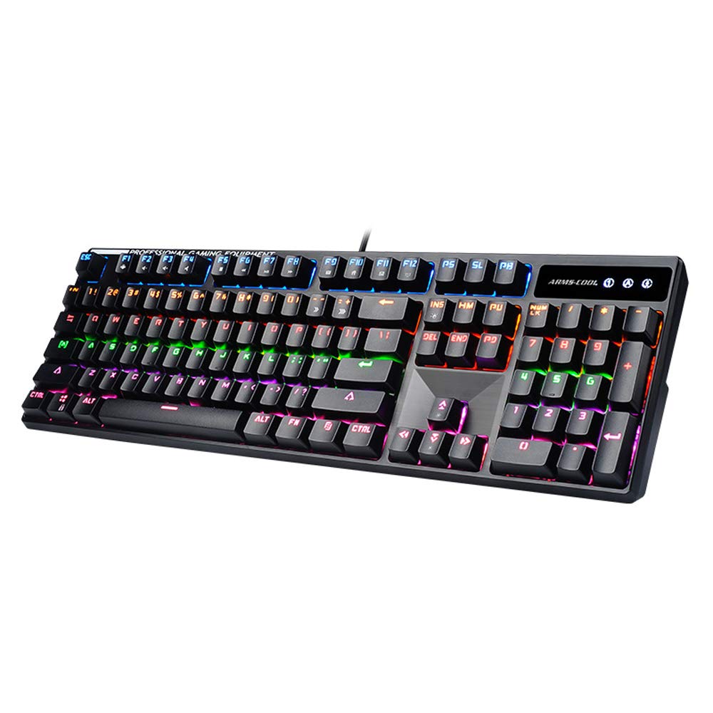 Yanghao Verde Albero Tastiera Meccanica 104 Chiavi RGB LED Backlight USB Wired Gaming Keyboard Polvere e la fuoriuscita Resistente per PC/Ufficio/Gamer