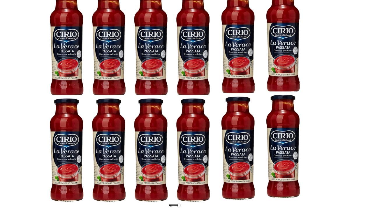 12PZ Cirio Passata Verace, Salsa di Pomodoro 100% Italiano, 700g Ciascuna, + portachiavi italy shop service
