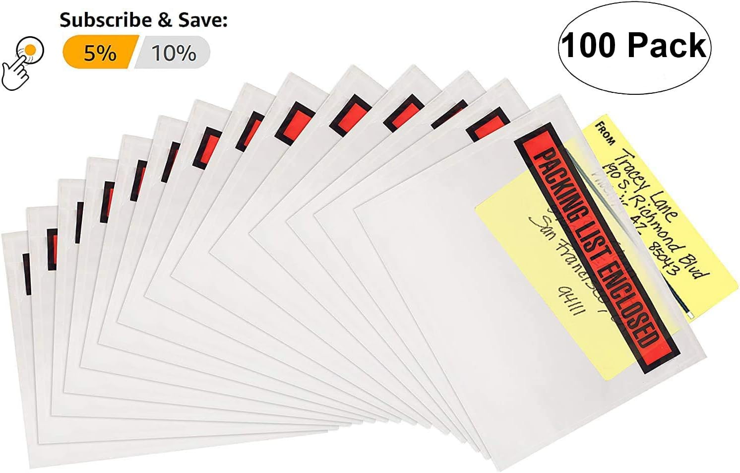 Onе-Dау Sаlе: Uр tо 70% оƒƒ AMZ Pack of 100 Red Panel Packing List Enclosed Envelopes 7 x 5 Panel Face Packing Slip Envelopes 7x5 Adhesive Pouches 2 Mil Clear Plastic Bags Back Side Document Packaging, Wholesale Price