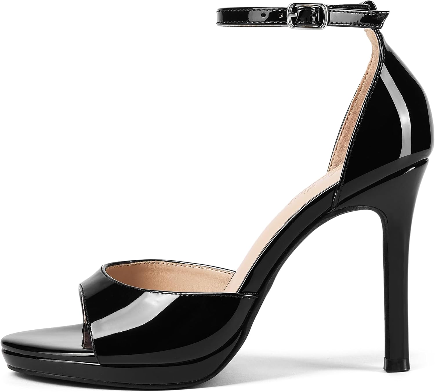 Elisabet Tang Woman's Round Open Toe Ankle Strap Heeled Platform Sandals Stiletto High Heel Sandal Dressy Sexy Wedding Party Shoes - Image 3