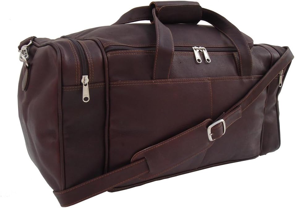 Piel Leather Small Duffel Bag, Chocolate, One Size