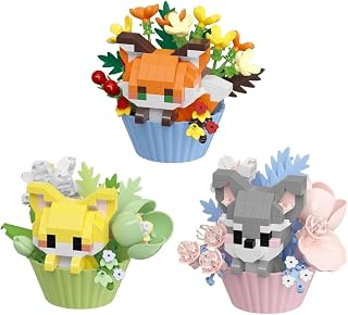 3 Pack Micro Animal Cake Building Set，Mini Building Blocks for Adult Party Favors Gift (Animal A-3)