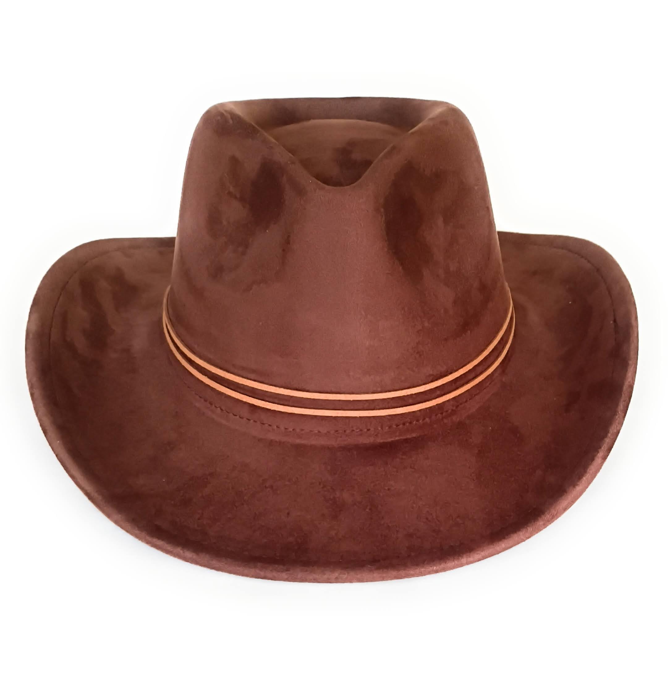 Tan Hat Band Lightweight Stylish Micro-Suede Leather Double Cord Adjustable Bolo Slide Gift Boxed for Straw Western Fedora Panama Hats
