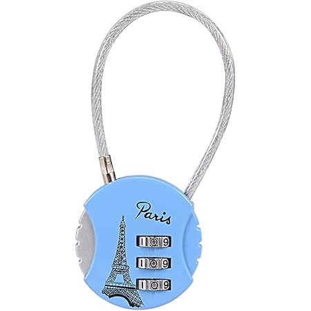 Amazon Lp かわいい イラスト付き の ダイヤル式 ロック ワイヤー タイプ 3桁 南京錠 防犯 盗難 対策 Lp Lock21b 補助錠 錠前