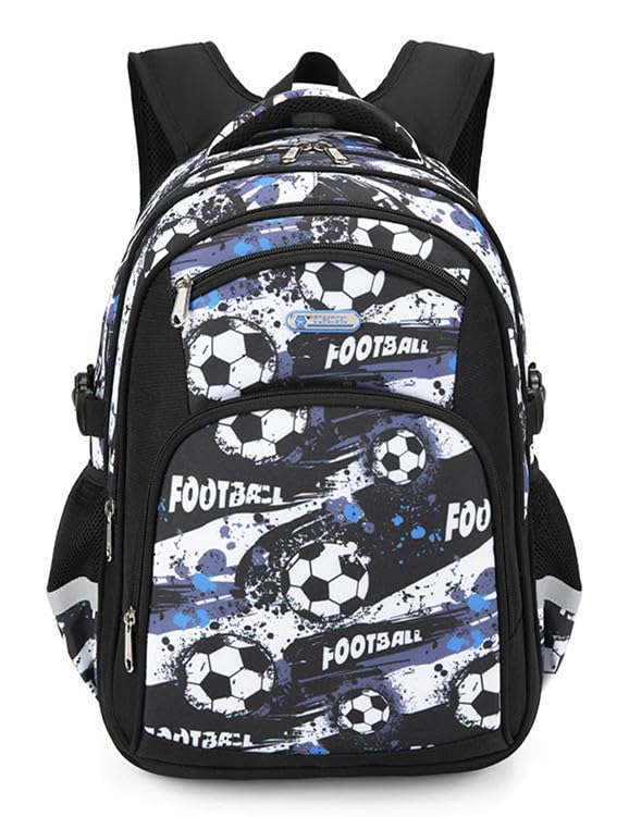 Cartable décompression CP-CM2 motif football à grande capacité pour garçon