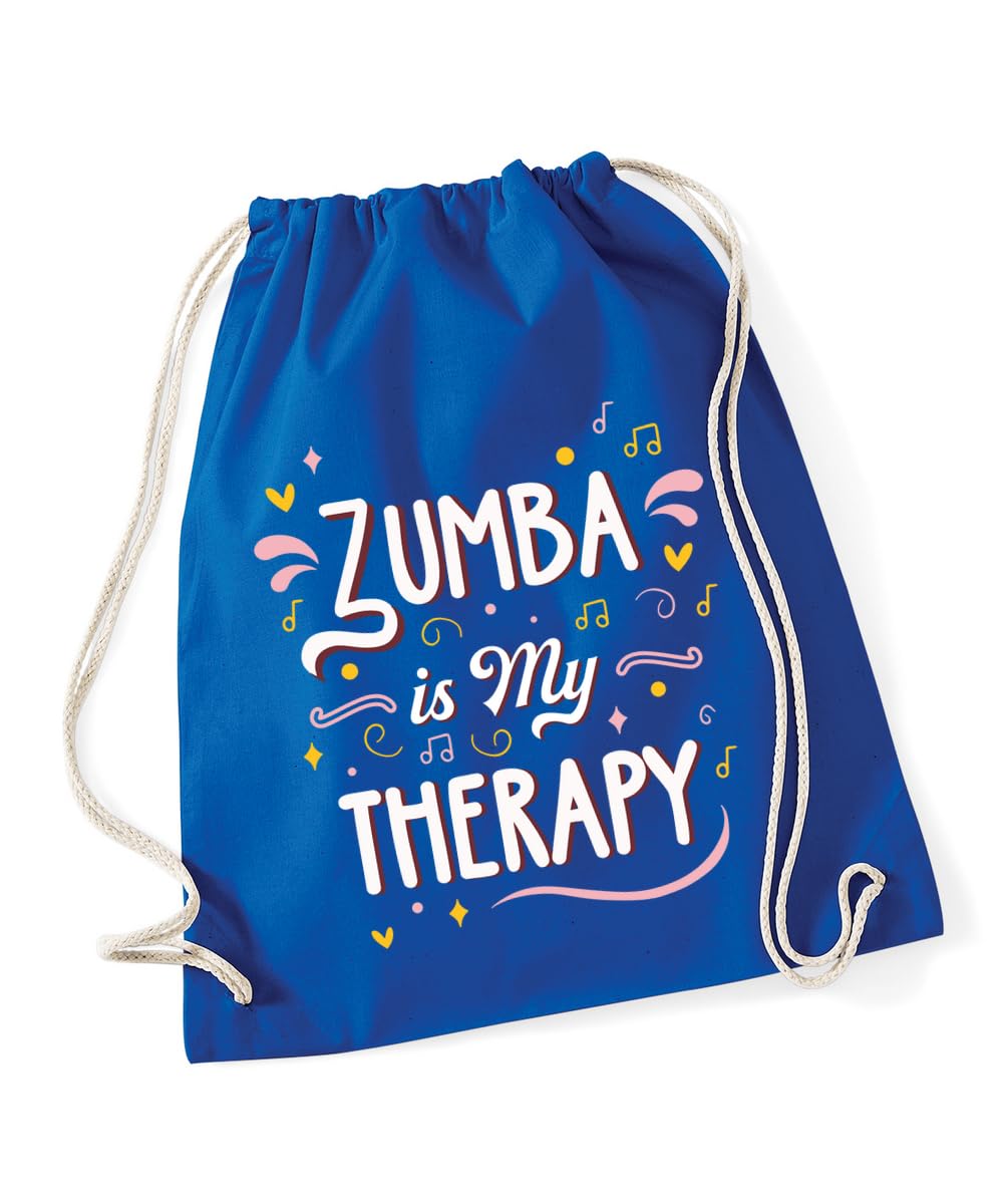 Hippowarehouse Zumba is my therapy Drawstring Cotton School Gym Bag 37cm x 46cm, 12 litres