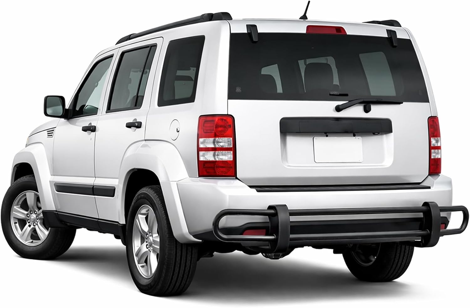 Black Horse Rear Bumper Guard Double Tube Black Compatible with 2007-2011 Dodge Nitro|2008-2012 Jeep Liberty-8D071116A