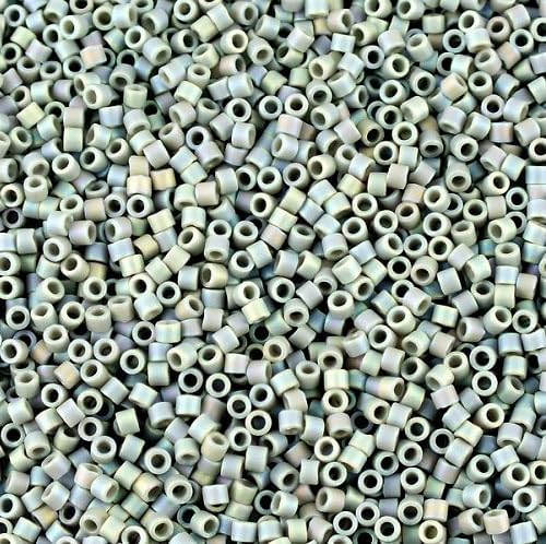 5 g Miyuki DELICA Seed Beads Rocailles, Size 11/0, Matte Transp Capri Blue (# DB0768), Japan, Glass