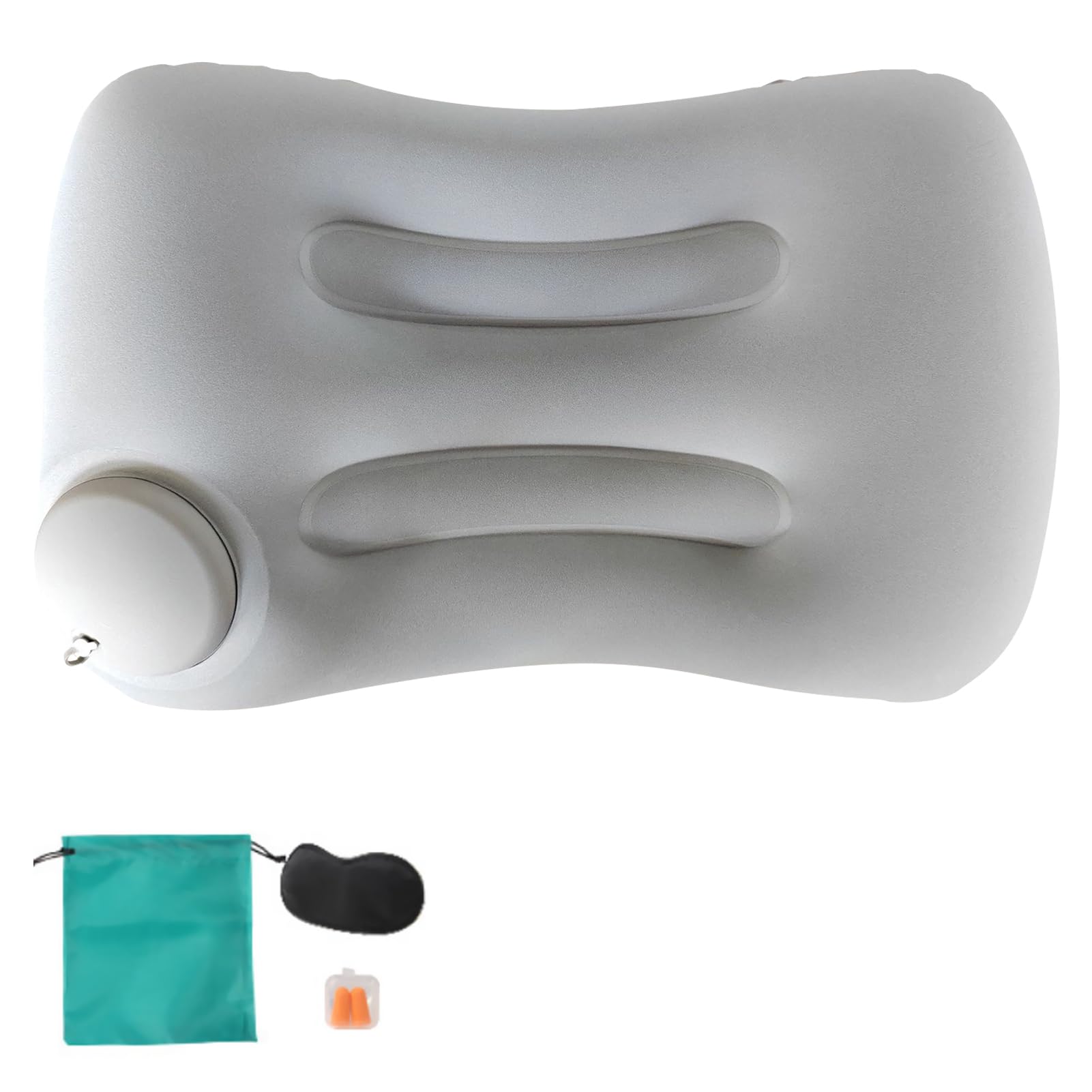 DAYONG Ultralight Inflatable Pillow, Compressible Camping Travel Pillow, Compact Backpacking Air Pillows for Hiking, Beach, Office. Airplane, Lumbar Support. (grey)