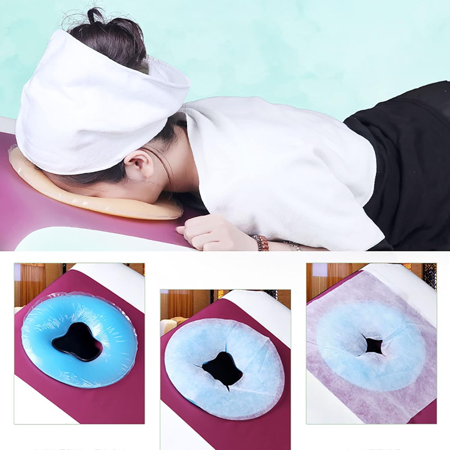 シリコン 枕 ラテックス U字型 ビューティー サロン プロ フェイス ダウン シリコン クッション o型 枕 スパ サロン ビュー