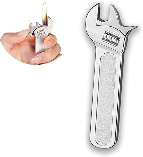 Creative Novel Tool Shape Lighter, Unique Cool Soft Flame, Adjustable Refillable Butane Lighter, Windproof for Outdoor Indoor