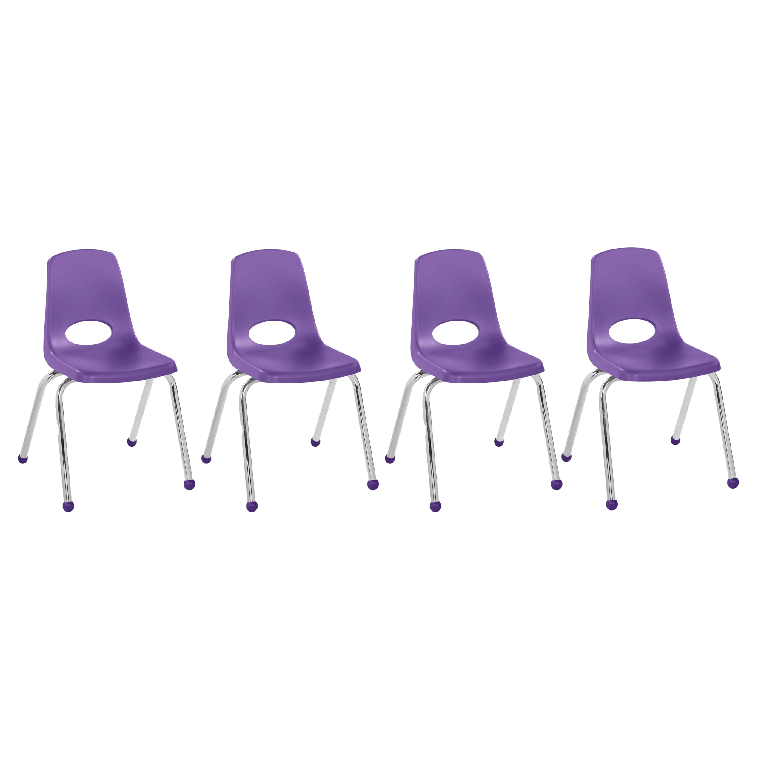 FDP 16" School Stack Chair with Ball Glides, Purple, 4-Pack, 10382-PU