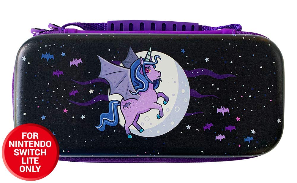 iMP Tech Narwhal Protective Carry Case for Nintendo Switch, Hard Shell, Colorful, Zipper Closure, Comfortable Carrying Handle, 3 Compartments, Fits Original Switch Only