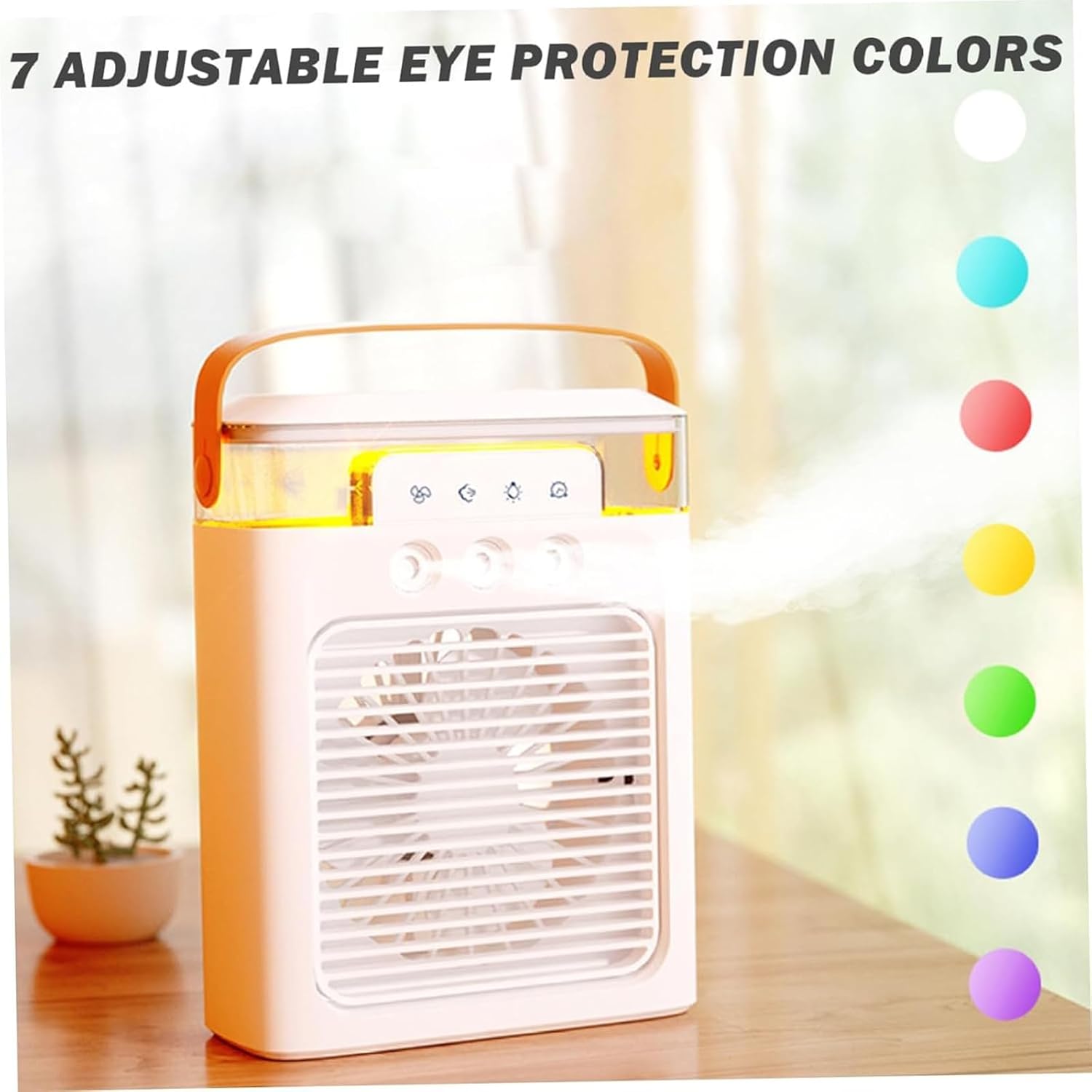 Practical 3 Nozzle Air Cooling Fan Humidifying With 3 Speed Option Table Perfect For Home Office Or Dorm Room USB Rechargeable Cooling Fan