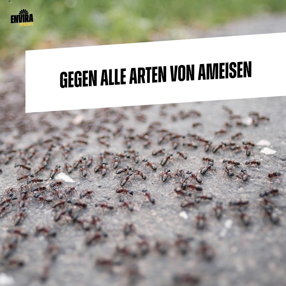Envira Ameisen Spray 500ml – Ameisenspray gegen Wegameisen, Pharaoameisen, Waldameisen – Abwehrspray mit 3 Monate Langzeitwirkung – Ameisenmittel für Haus, Wohnung, Garten, Terrasse – Auf Wasserbasis