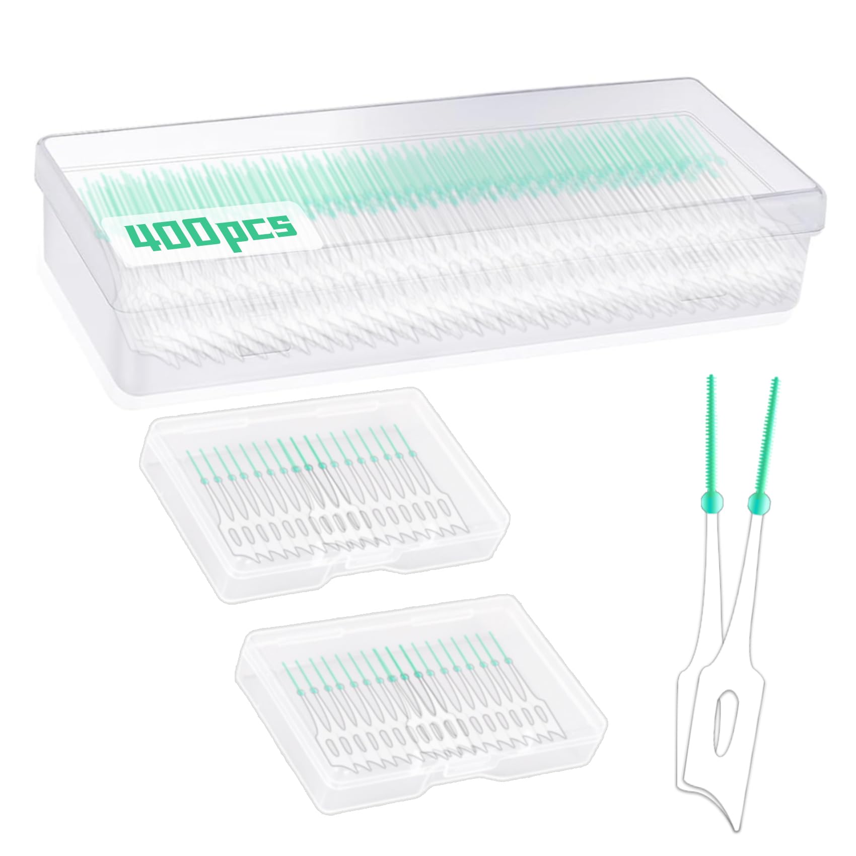 ILantula 400pcs Interdental Stick Floss Sticks Soft Silicone Interdental Toothbrushes (400pcs)