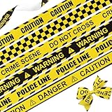 NUVCELKA Caution Tape Ribbon 6 Pack, 5/8" Grosgrain Crime Scene & Construction Ribbons - 18 Yards (Police Line, Warning, Danger) for Halloween Party Decorations, Birthday Themes, Hair Bow & DIY Crafts