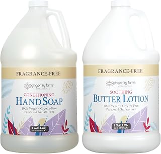 Ginger Lily Farms Botanicals Hand Soap + Butter Lotion Bundle, Fragrance Free