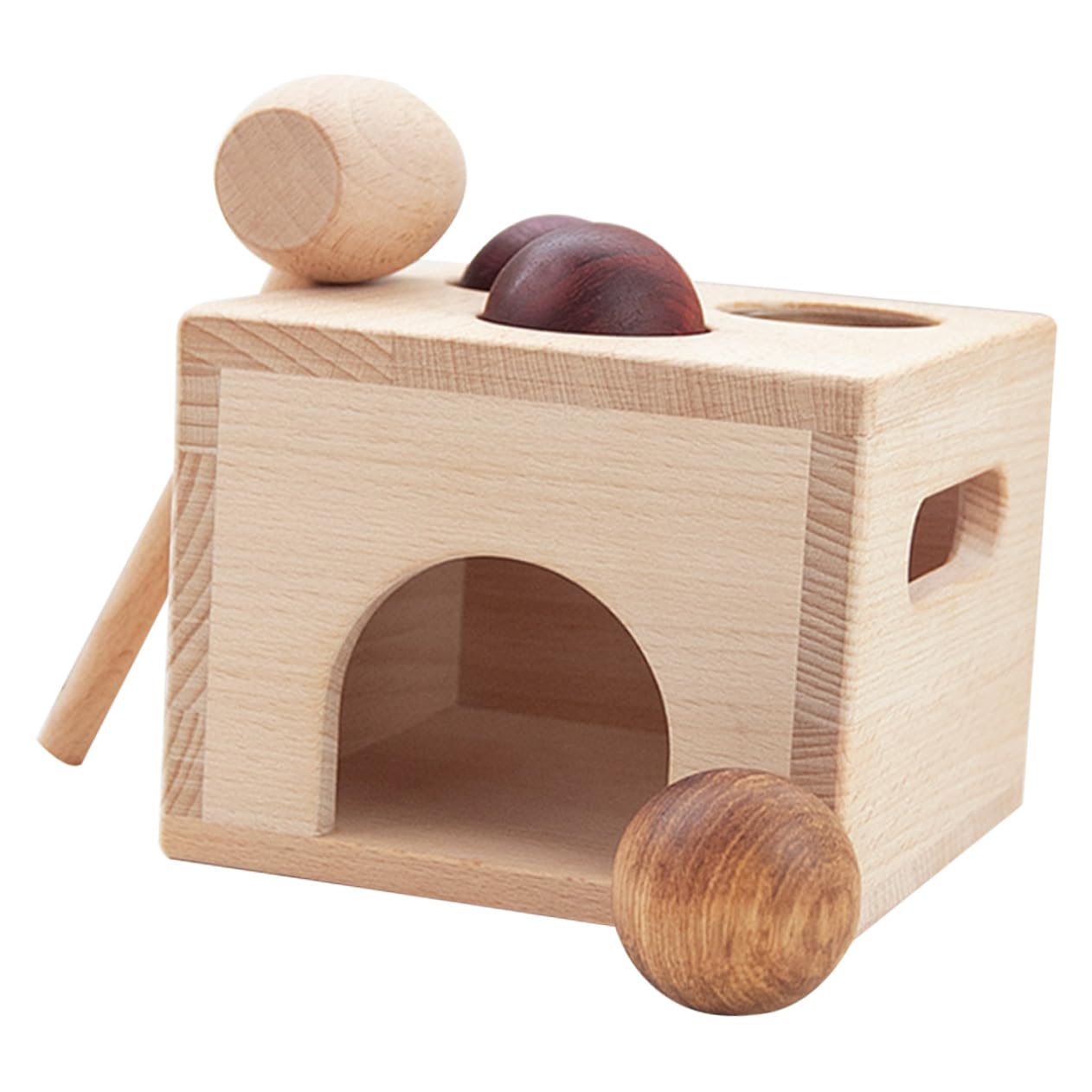 ERINGOGO Giocattolo di Legno da Battere Palline per Bambini, Gioco Educativo per Sviluppo Coordinazione Occhio-Mano, Kit Leggero e Sicuro per Asilo e Casa, Set