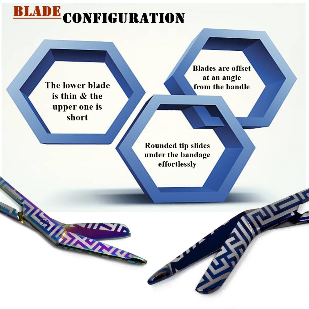 Veterinary Technician Bandage Scissors Set of Engraved Designs on 5.5