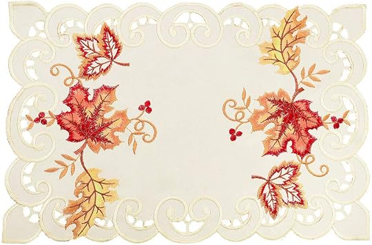 Grelucgo Set of 6 Thanksgiving Holiday Table Placemats, Rectangular 12 by 18 Inch