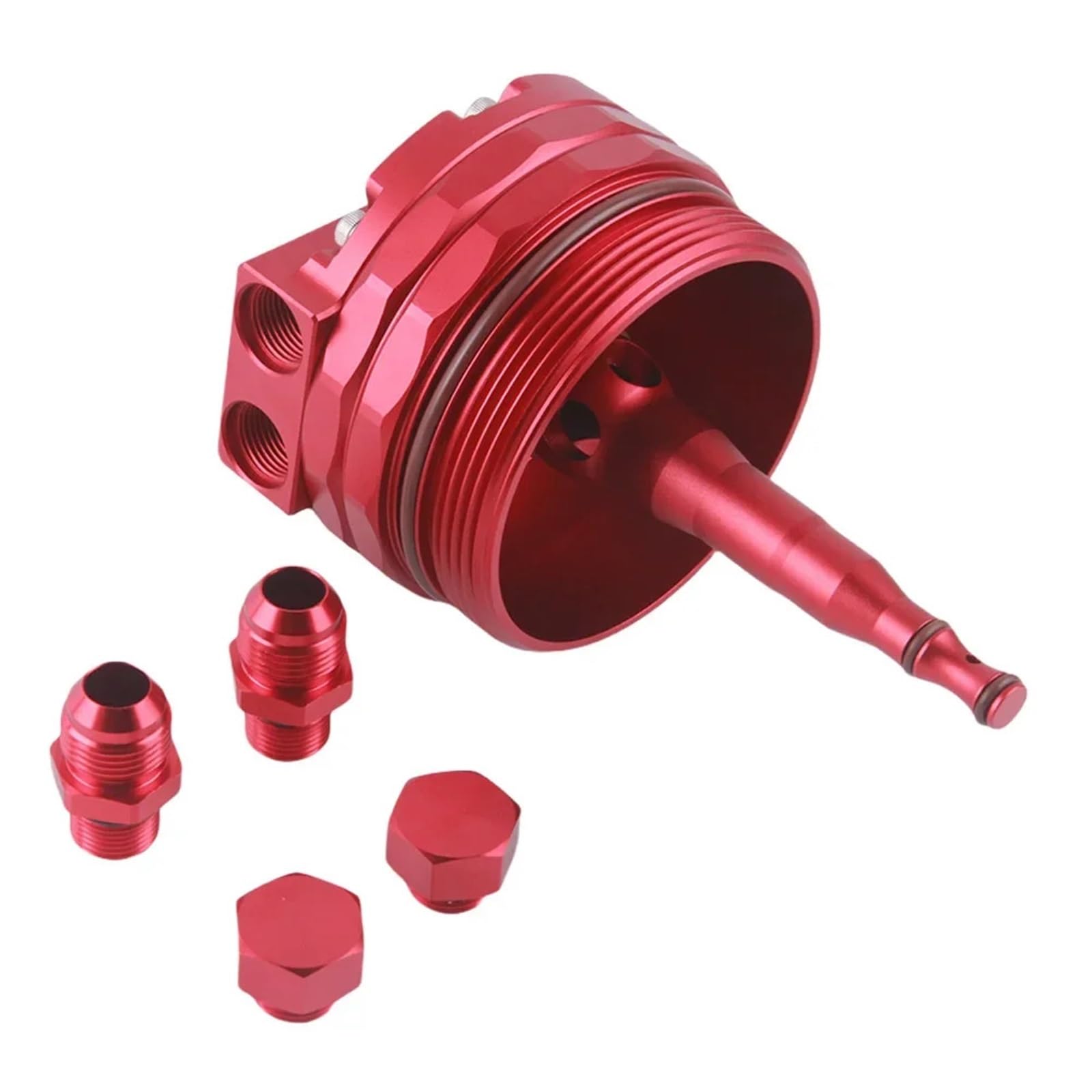 Radiador refrigeración del Motor Ajuste para BMW E46 E36 E39 E60 E61 323i 328i 325i 330i 525i 528i 530i M52 M54 Adaptador de Enfriador de Aceite de Motor(Red)