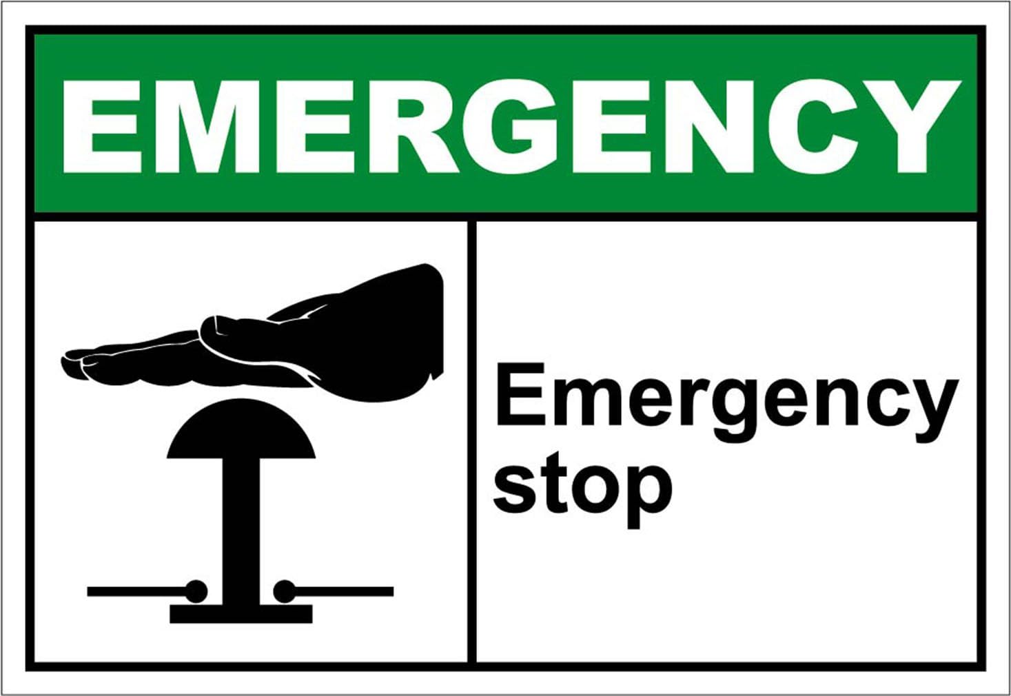 Emergency Stop Emergency OSHA / ANSI Aluminum METAL Sign
