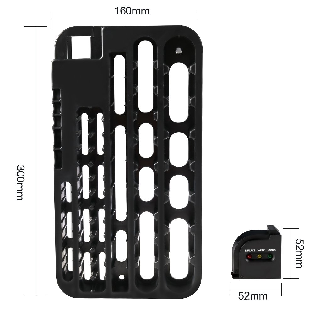 Boîte De Rangement Pour 72 Piles AA/AAA - Avec Testeur Et Mousse De Protection - 16,9 X 15,5 X 7,2 Cm - 5