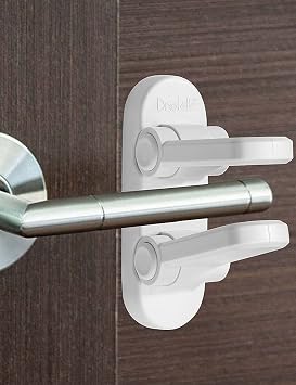 Door Lever Baby Safety Lock - Baby Proofing - Prevent Little Kids from Opening Doors with A Child Proof Door Handle Lock - 3M Adhesive - Driddle