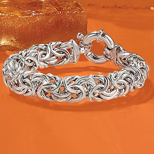 Ross-Simons Italian Sterling Silver Textured and Polished Byzantine Bracelet3