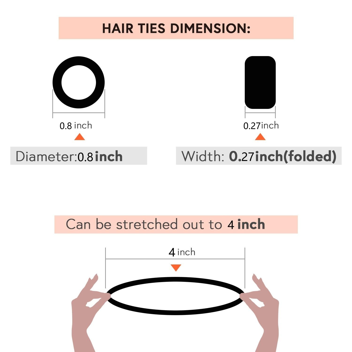 Mini Small Hair Ties All Hair Types Seamless Hair Ponies Elastics Ponytail Holders Hair Scrunchies Hair Accessories Baby Girls Kid Children 200 pcs