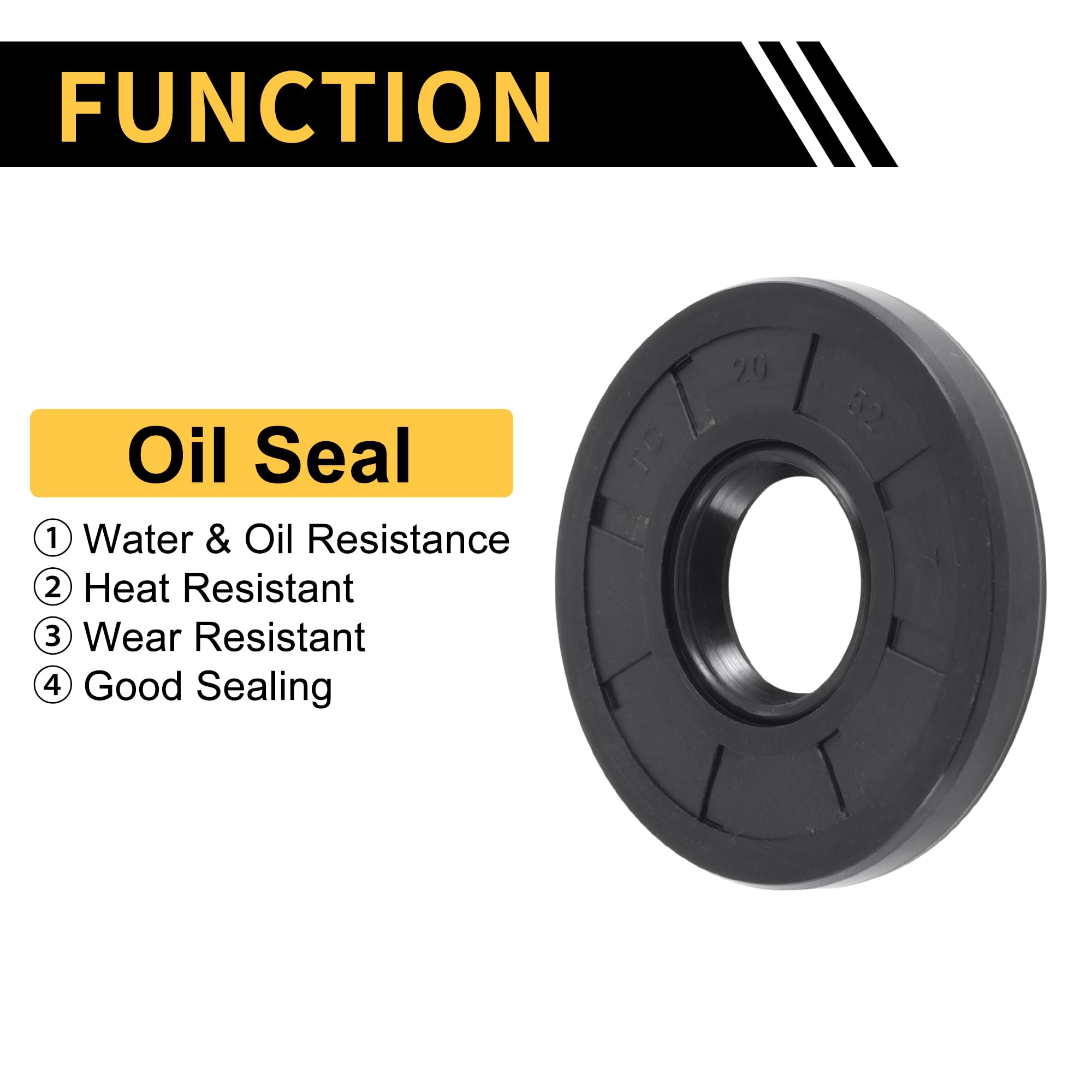 REPAIROCK Lot De 5 Joints D'étanchéité Universels TC Double Lèvre W Acier Ressort Anneau Rotatif Arbre Joint D'étanchéité 25 X 40 X 7 Mm Haute Pression NBR Caoutchouc Noir