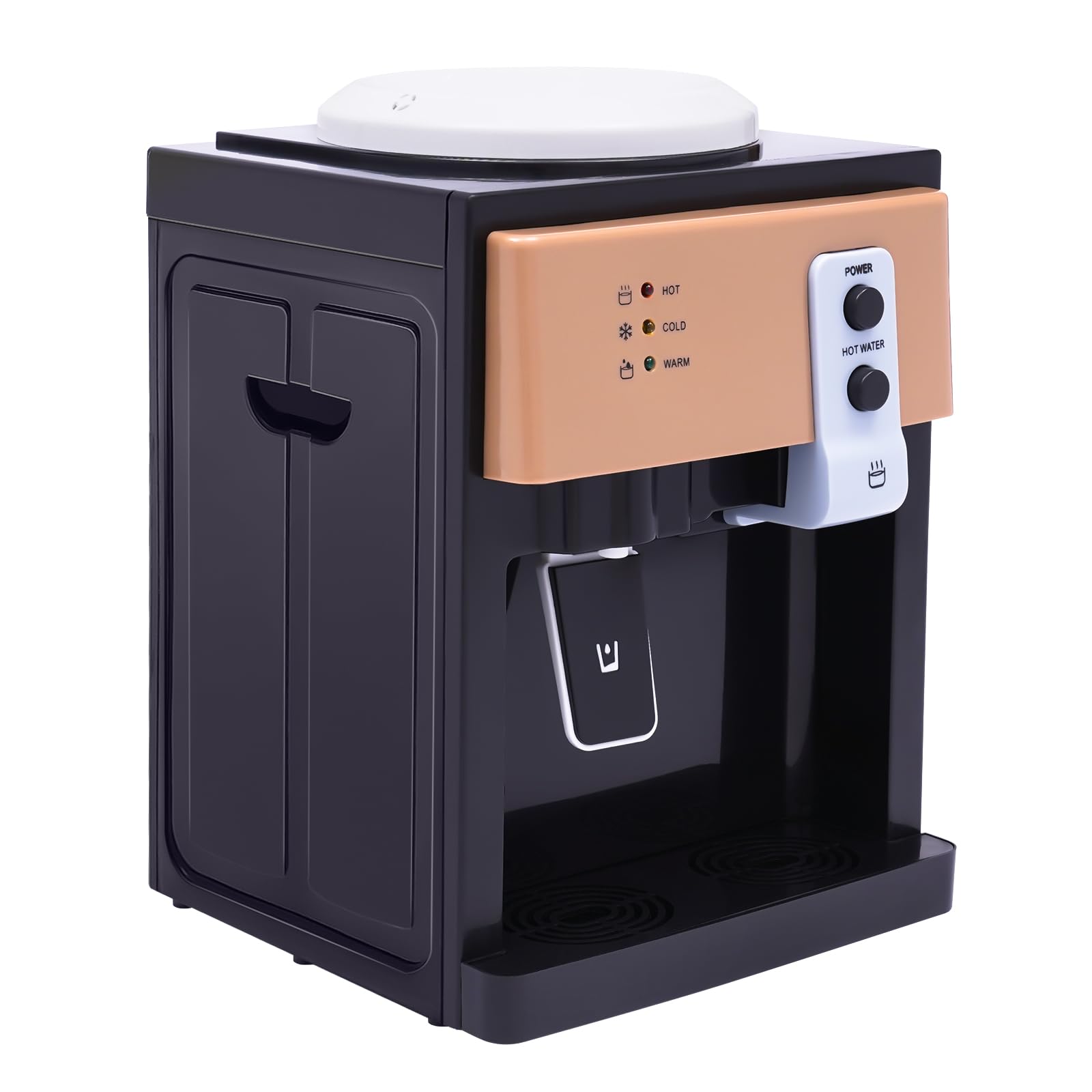 Dispensador de agua eléctrico, 220 V, dispensador de agua caliente y fría, dispensador de agua con depósito de recogida de agua extraíble, para escritorios, mesitas de noche, mesas de café