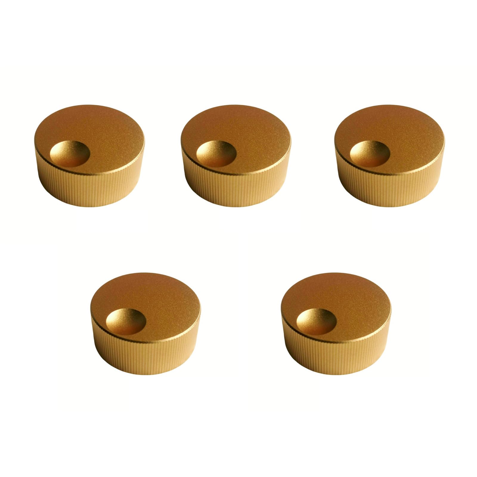 Zxfdsfdbnm Yellow 5Pcs Aluminum Rotary Control Knobs For Professional Music Devices Perfect For Electronics Projects Easy Replacement Knob