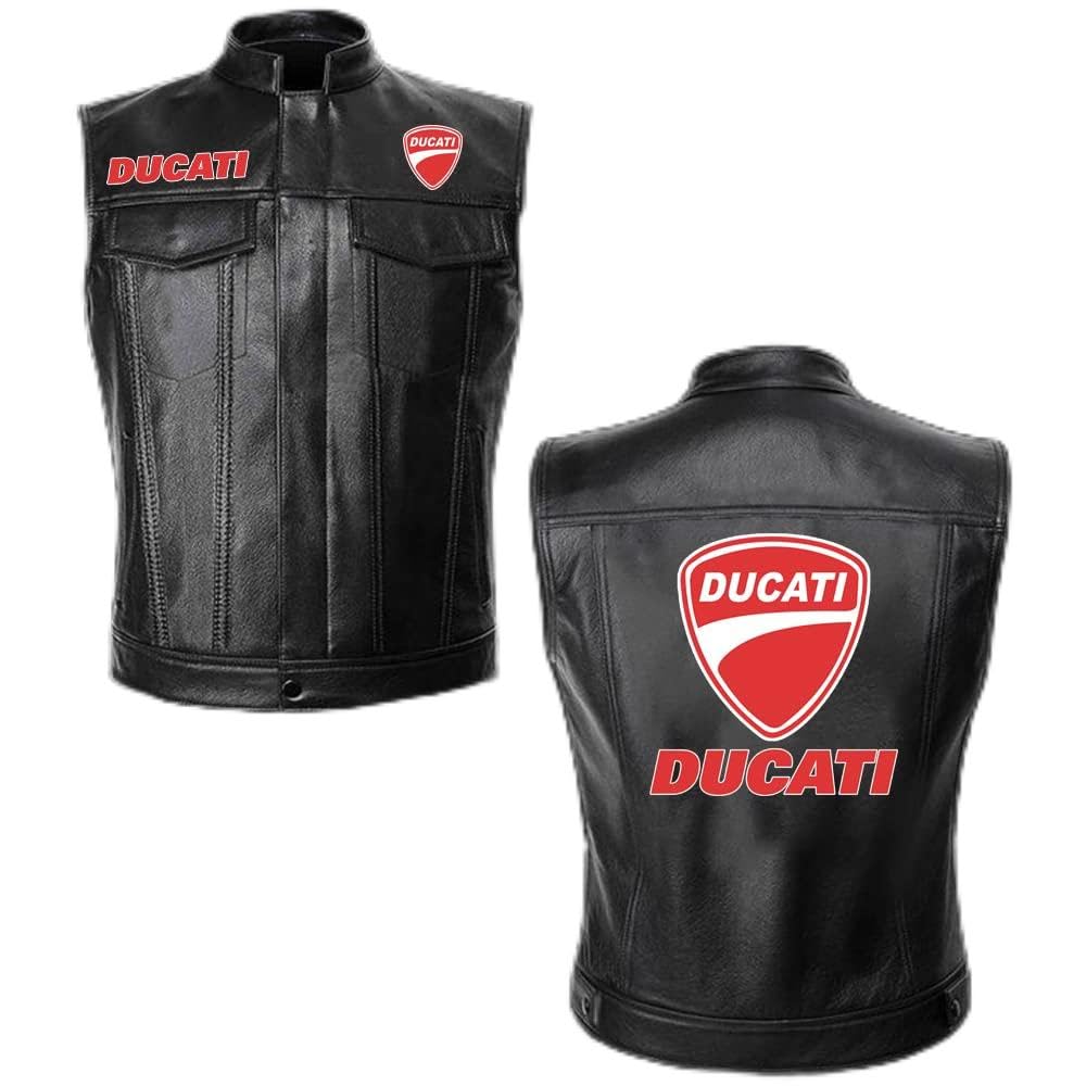 Amazon.co.jp: メンズ ブラック レザー ウエストコート DUCATI 