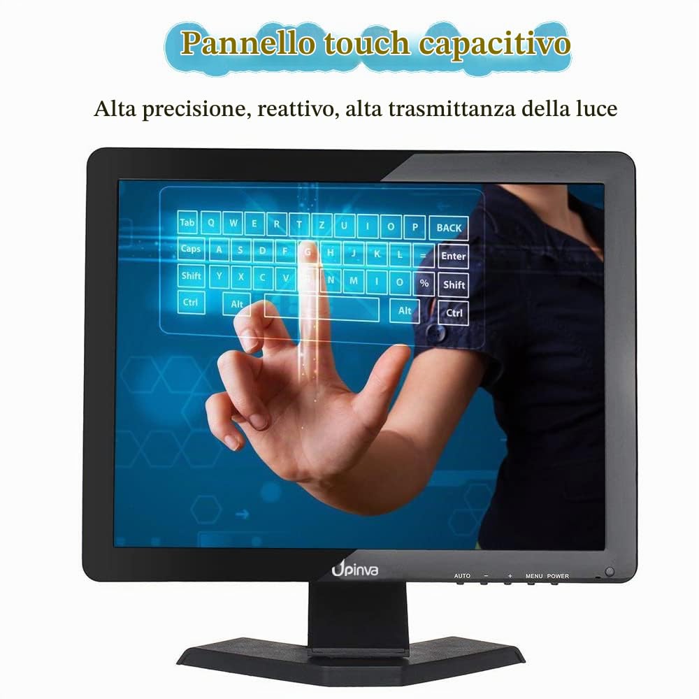 15 Monitor touchscreen con HDMI e display TFT-Schermo LED portatile per sicurezza CCTV postazione PC intrattenimento domestico Multi-Touch per progettisti d'ufficio utenti di sistemi di sicurezza