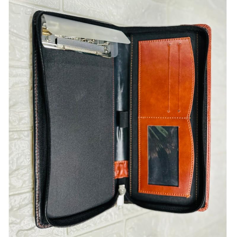 OWT Cheque Book Holder, Vegan Leather Expanding Handmade Multiple Cheque Book Holder for Cards, Women/Men Cheque Book Wallet, Traveling Wallets, Checkbook Holder, Documents Holder for Office & Home 3