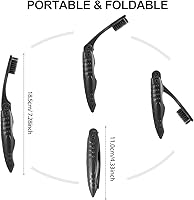 Vista 3 de Boao 8 Packs Travel Toothbrushes Individually Wrapped Black Folding Toothbrush for Travel Camping Portable Charcoal Toothbrush with Soft Medium