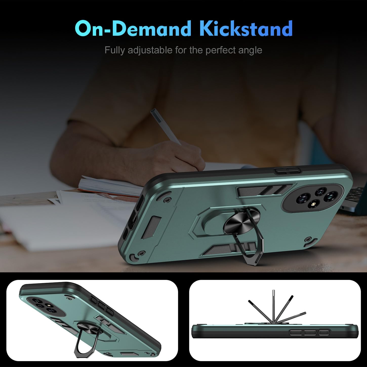 ILING Handyhülle Für Honor 200 Pro 5G – Mit Kameraabdeckung & Ringhalter