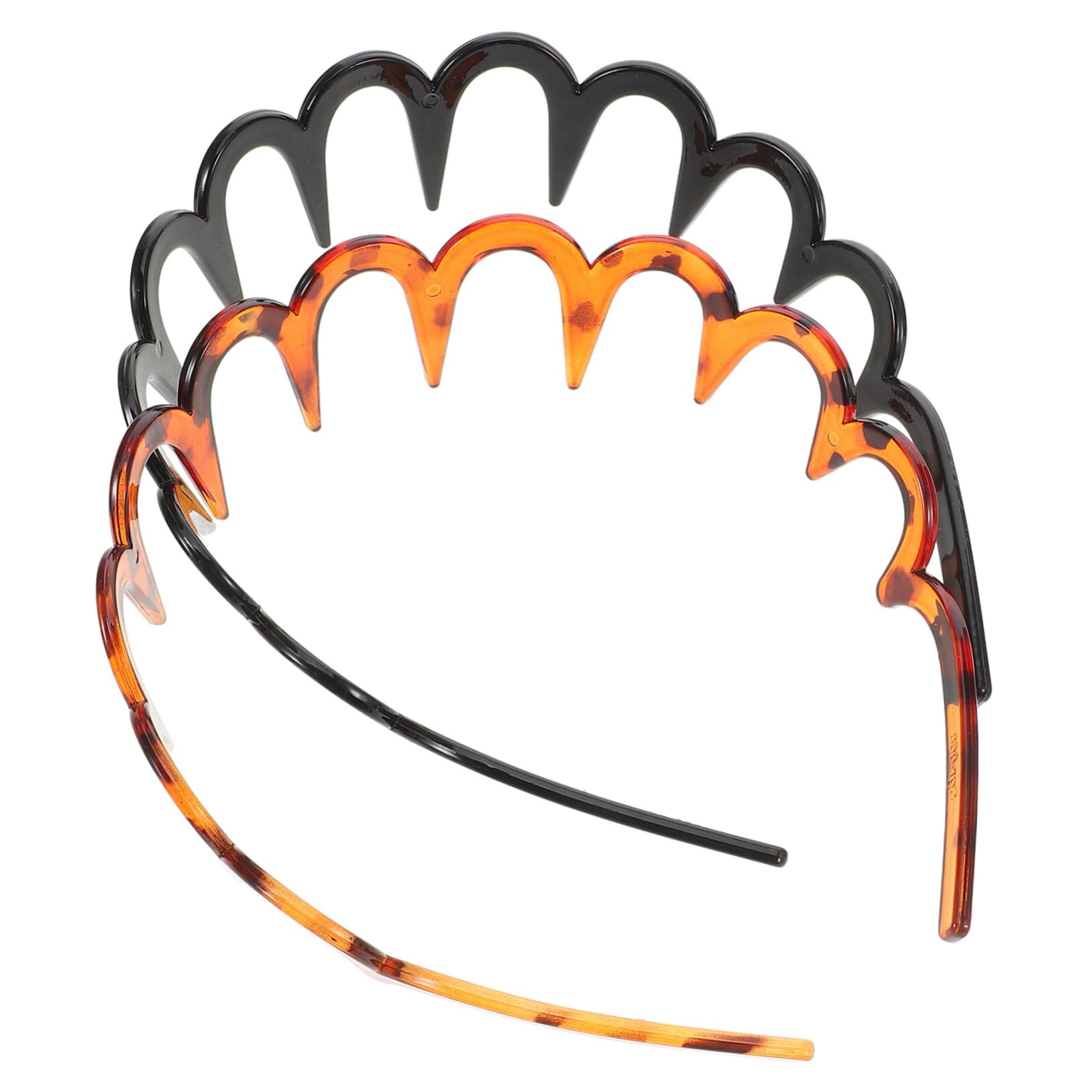 NIYANGLE 2PCS Wavy Hair Headbands for Women Non-Slip Plastic Hairbands Teeth Comfortable Hair Accessories for Spa and Face Washing