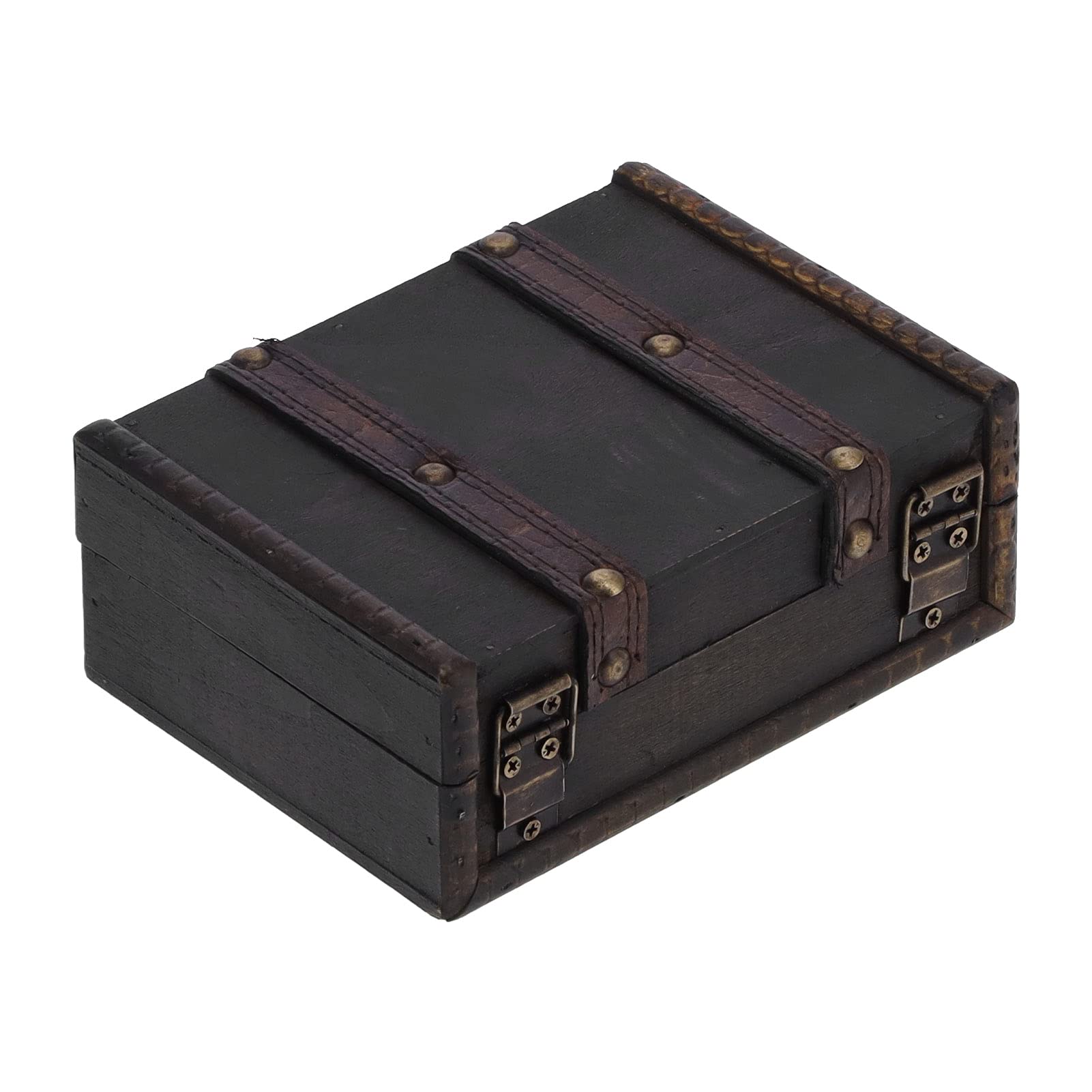Caja de madera retro Sto Caja de joyería antigua con cerradura en D y llave de escritorio Nizer para joyas, collares, ingles, caja de recuerdo de madera hecha a mano