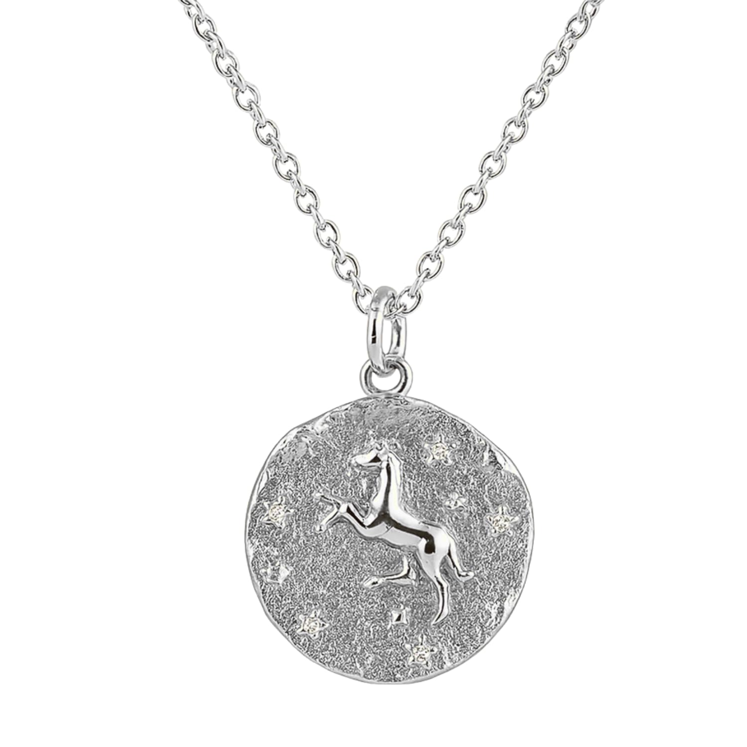 Aries Zodiac Constellation Pendant Necklace, 925 Sterling Silver, 18k Gold Vermeil, 7.62g
