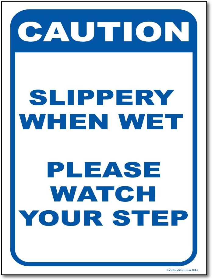 VictoryStore Yard Sign Outdoor Lawn Decorations: 18 inches x 24 inches Corrugated Plastic Sign - Caution Wet Floor - Safety Signs